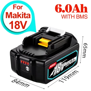 для Makita 18V 3.0Ah-12.0Ah 18650 литиевая батарея, электроинструмент BL1860 BL1850B BL1850 BL1840 BL1830 BL1820 BL1815 LXT-400