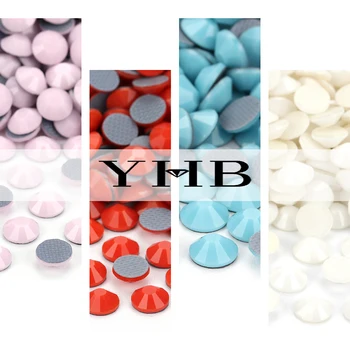 YHB Высококачественные Непрозрачные цветные Стразы с плоской обратной стороной для обуви, Сумок, Тканевого украшения одежды, ювелирных изделий 
