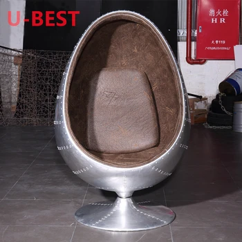 U-Лучшая овальная мебель для дома с ретро-акцентом, поворотный динамик, Золотистый алюминиевый стул для глазных яблок