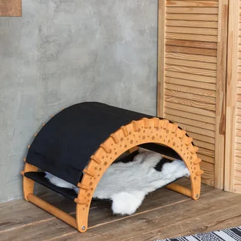 2023 Деревянная Каркасная Подвесная Кровать Для домашних Животных Кошачий Домик