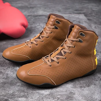 Новые боксерские туфли, мужские Роскошные боксерские спортивные туфли, Мужские борцовские туфли, легкая спортивная обувь для борьбы, Размер 36-46
