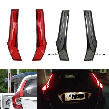 1 Пара Для Honda Fit JAZZ 2014-2018, Сигнальная лампа заднего фонаря, Красные Автоаксессуары, светодиодная колонка, задний фонарь, Противотуманный фонарь