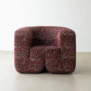Дизайнерский одноместный стул для отдыха в скандинавском минималистичном стиле с волнистым диваном, сетчатый красный диван для гостиной, одноместный стул ins