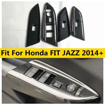 Внутренняя дверь, подлокотник, Оконное стекло, Кнопка Подъема, панель переключения, отделка, подходит для Honda FIT JAZZ 2014-2018 ABS Аксессуары для интерьера