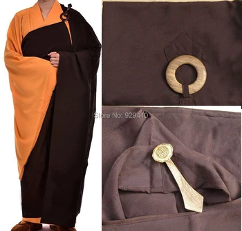 Буддийский монах пластиковая и деревянная униформа с крючком Уи, шаолиньские костюмы, ряса, халат для медитации, ритуальная одежда, одежда для боевых искусств