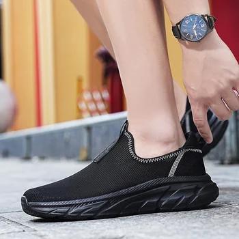 Сетчатые мужские кроссовки для бега, удобная нескользящая амортизирующая обувь для дорожных пробежек, мужская спортивная обувь, стиль жизни, уличные кроссовки Большого размера