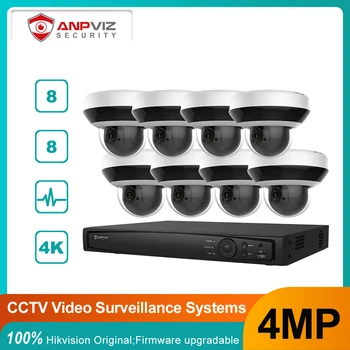 Anpviz 8CH NVR 4MP 4X Оптический Зум POE IP Камера Комплект Домашней/Наружной Системы Безопасности CCTV Видеонаблюдение NVR Комплект IP66