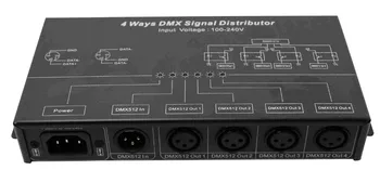 Распределитель сигнала DMX; 4-канальный выходной сигнал DMX512; вход AC100-240V