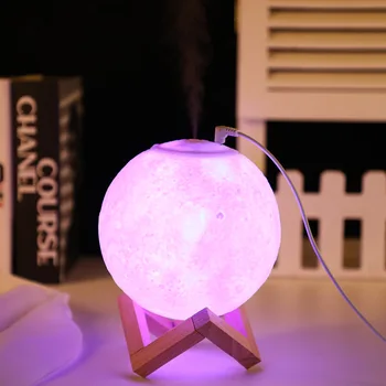 Ароматерапевтический Увлажнитель Воздуха Диффузор 3D LED Moon Light Night Light USB Перезаряжаемый Увлажнитель воздуха