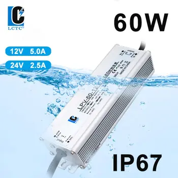 Водонепроницаемый Импульсный источник питания LPV 60 Вт 75 Вт переменного тока в постоянный 12 В 24 В светодиодный драйвер Постоянного напряжения IP67