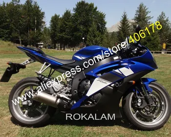 YZF600 R6 08-16 Комплект для Yamaha YZF 600 R 6 Комплект обтекателей 2008-2016 Синий Белый Кузов Мотоциклетные Обтекатели (литье под давлением)