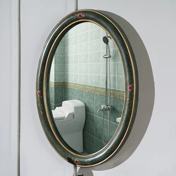Скандинавское Овальное зеркало для ванной комнаты в винтажном обрамлении, Эстетическое Зеркало для ванной комнаты, Роскошный макияж, Espelho Para Banheiros Мебель для комнаты