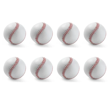 Бейсбольный мяч из мягкой кожи с пробковым центром 8 шт Ручной работы, белые безопасные детские мягкие базовые мячи 9 Дюймов для Практики
