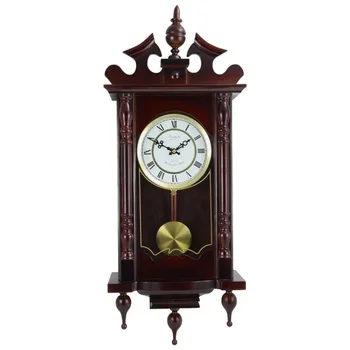Коллекция часов Bedford Классические 31-дюймовые настенные часы с римскими цифрами и качающимся маятником в отделке из вишневого дуба