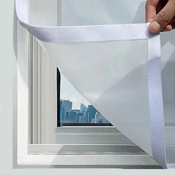 Белая сетка на окне, воздушный тюль, регулируемая Летняя невидимая противомоскитная сетка, Съемный моющийся экран из стекловолокна