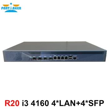 Брандмауэр 1U сетевой маршрутизатор с 4 * intel 1000M 82574L Gigabit LAN 4 * SPF Intel Core i3 4130 3,4 ГГц ROS 8G RAM 64G SSD