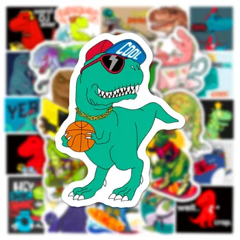 10/50/100 шт., наклейки с динозавром из мультфильма, эстетические наклейки для ноутбука, велосипедной бутылки с водой, водонепроницаемые наклейки с граффити Kawaii Kid, наклейки-наклейки