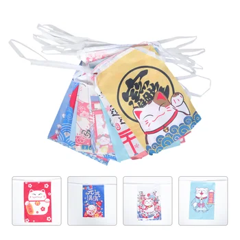 Японский баннер с котом на удачу, Японские декоры, декор для Рождественской вечеринки, Овсянка, украшение для дня рождения кота