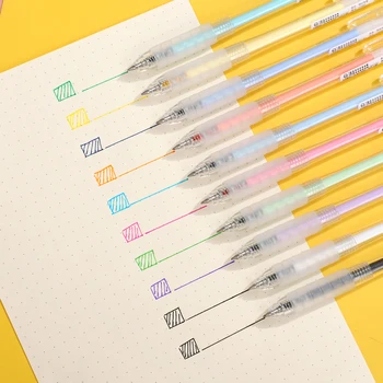 JIANWU 10 шт./компл., простые цветные гелевые ручки Kawaii, Креативный журнал 