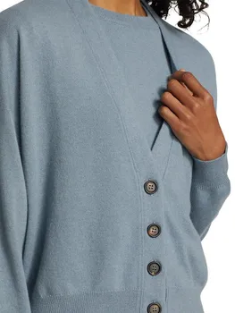 Женский кашемировый теплый вязаный свитер с V-образным вырезом, топ, женский однобортный вязаный кардиган с длинными рукавами, 2022, новое пальто ранней осени