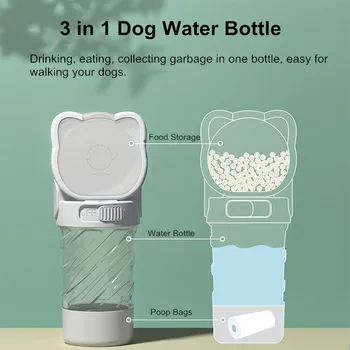 Многофункциональная бутылка для воды Z08 RTS для домашних животных с кормом, Пластиковая Дорожная Портативная бутылка для воды для домашних животных и диспенсер