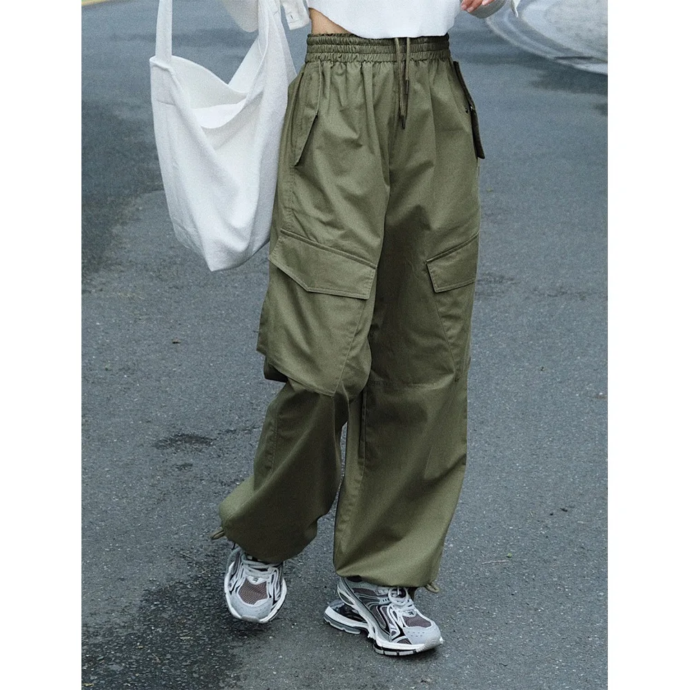 Осенний Новый уличный эластичный комбинезон с завязками, Свободные и тонкие Прямые повседневные брюки с высокой талией, женские 5