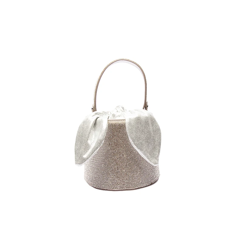 Осенняя новая модная нишевая легкая роскошная сумка-мешок с бантом из горного хрусталя, женская сумка-мессенджер с бриллиантом на одно плечо, сумка-цепочка 1