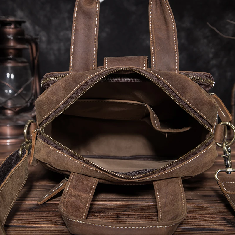 Толстая дизайнерская сумка-мессенджер из натуральной мягкой кожи через плечо из воловьей кожи через плечо 10 