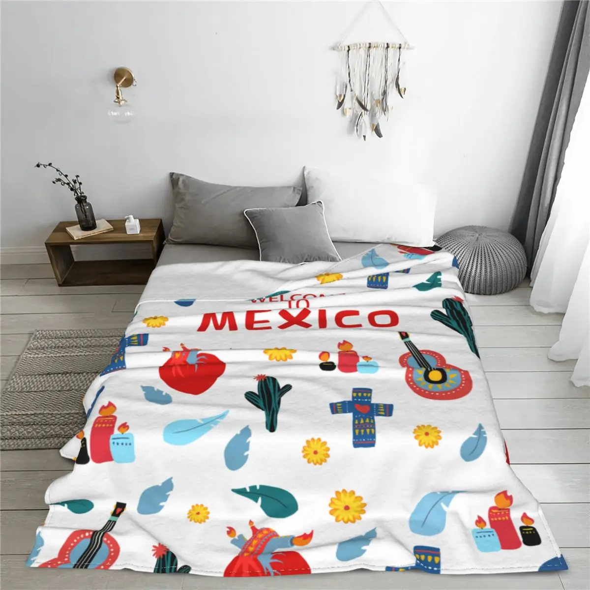 Мексиканское одеяло, ультрамягкие Уютные цветущие цветы, Декоративное фланелевое одеяло на весь сезон для дома, дивана, кровати, кресла, путешествий 2