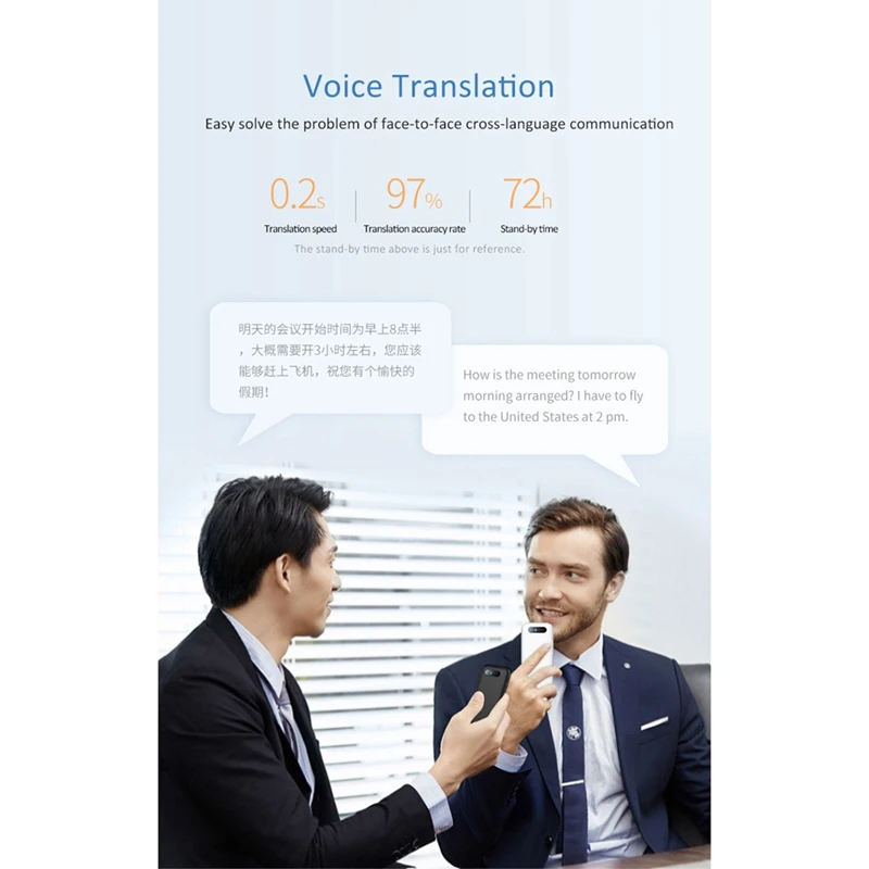 1 комплект голосового переводчика с поддержкой Wi-Fi на 138 языков, Поддержка автономного интеллектуального переводчика 1