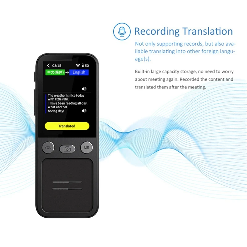 1 комплект голосового переводчика с поддержкой Wi-Fi на 138 языков, Поддержка автономного интеллектуального переводчика 5