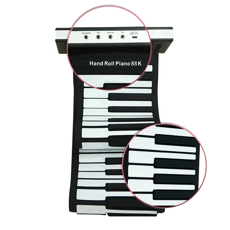 Высококачественные пианино для занятий, силиконовая гибкая клавиатура для фортепиано, 88 клавиш, цифровая MIDI-клавиатура для музыкальных инструментов 3