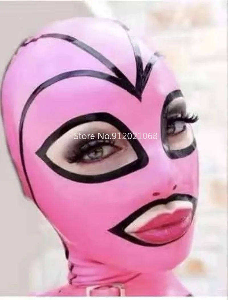 Латексная маска, Резиновые капюшоны, Открытые глаза, Рот, нос с планками, Фетиш-маска на Хэллоуин, Индивидуальные костюмы для Косплея женщин XS-XXL 0