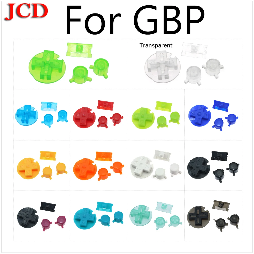 JCD Новый красочный сменный набор кнопок для Gameboy, карман для GBP, Кнопка включения выключения, кнопки AB, D, Кнопки питания 0