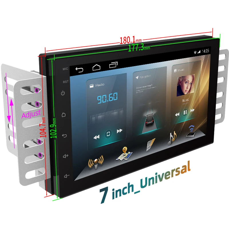 LINKNEW GPS Навигационная система, Видеоплеер, Головное устройство, Автомобильный Мультимедийный плеер, 7-дюймовый универсальный 2din Android плеер, навигатор 2