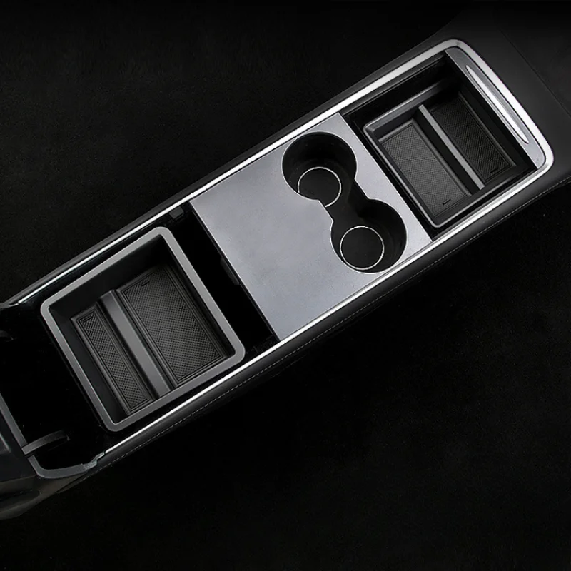 Коробка для хранения Подлокотника центральной консоли для Tesla Model 3 Y Центральный Флокированный/Силиконовый Органайзер Лоток Аксессуары для интерьера 2021-2023 4