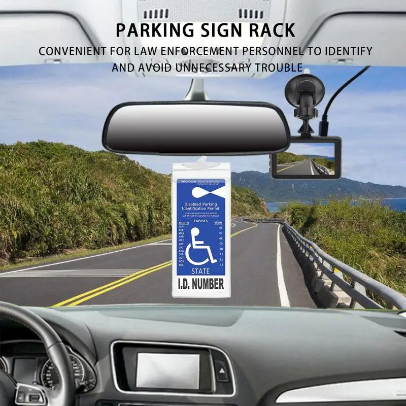 Знак парковки для инвалидов, Прозрачные Аксессуары для инвалидов, помощь при парковке в гараже, держатель для плаката с инвалидностью С вешалкой Для инвалидов 2