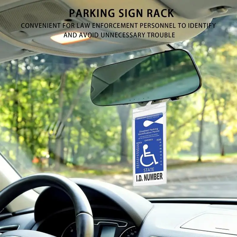 Знак парковки для инвалидов, Прозрачные Аксессуары для инвалидов, помощь при парковке в гараже, держатель для плаката с инвалидностью С вешалкой Для инвалидов 3