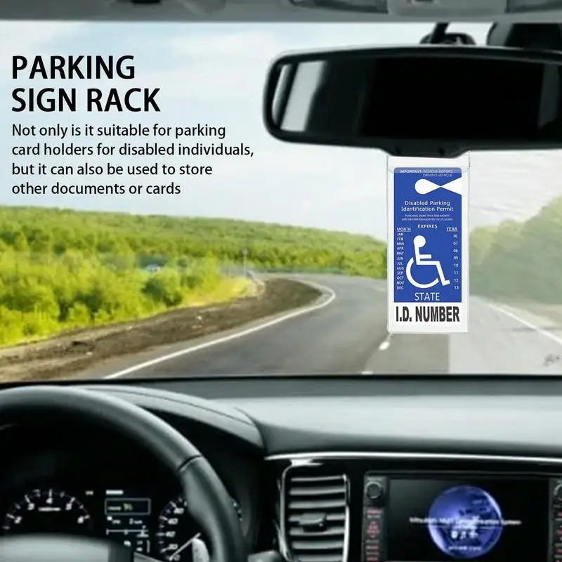 Знак парковки для инвалидов, Прозрачные Аксессуары для инвалидов, помощь при парковке в гараже, держатель для плаката с инвалидностью С вешалкой Для инвалидов 4