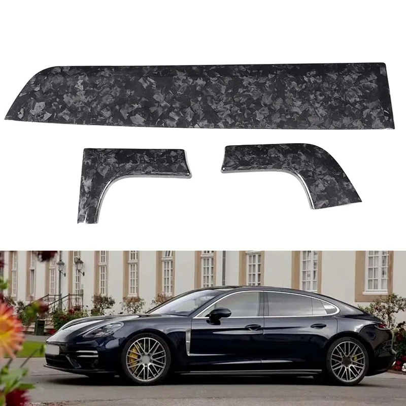 Отделка крышки консоли из углеродного волокна для автомобиля, отделка крышки консоли из углеродного волокна, подходит для Porsche Paramera 2017-2020 4