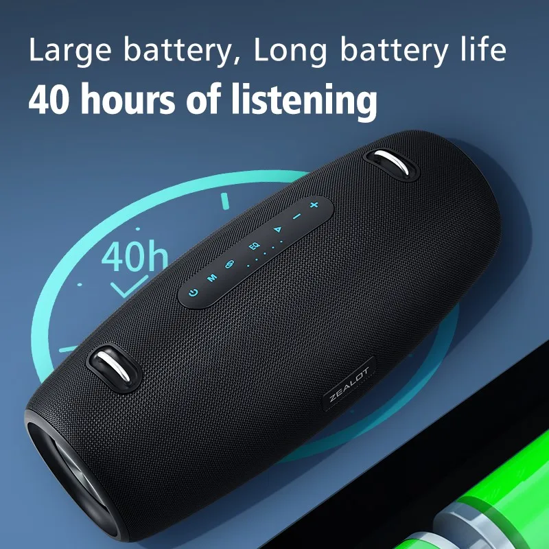 ZEALOT S67 Bluetooth Динамик Беспроводной Портативный Наружный Мощный Звуковой ящик 360 ° Стерео Водонепроницаемый Сабвуфер Шокирующий Тяжелый Бас 4