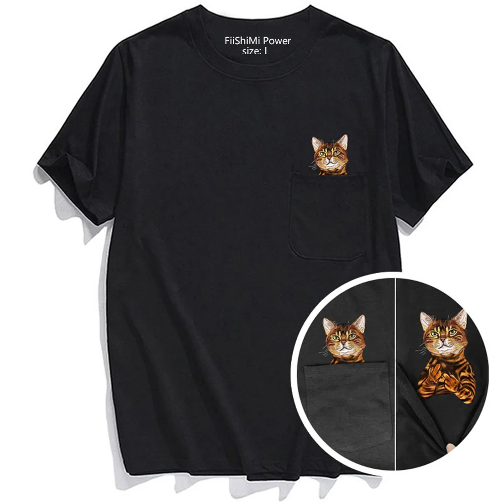 Женские рубашки, топы в стиле хип-хоп, забавные хлопковые футболки, футболка с животными, модная брендовая летняя футболка с принтом стикеров с изображением кота 2