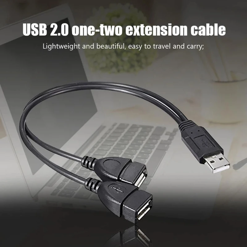 Новый Удлинительный кабель Usb 2.0 От 1 Штекера до 2 штекеров Для передачи данных, Проводная линия для жесткого диска, Usb-кабель для передачи данных 