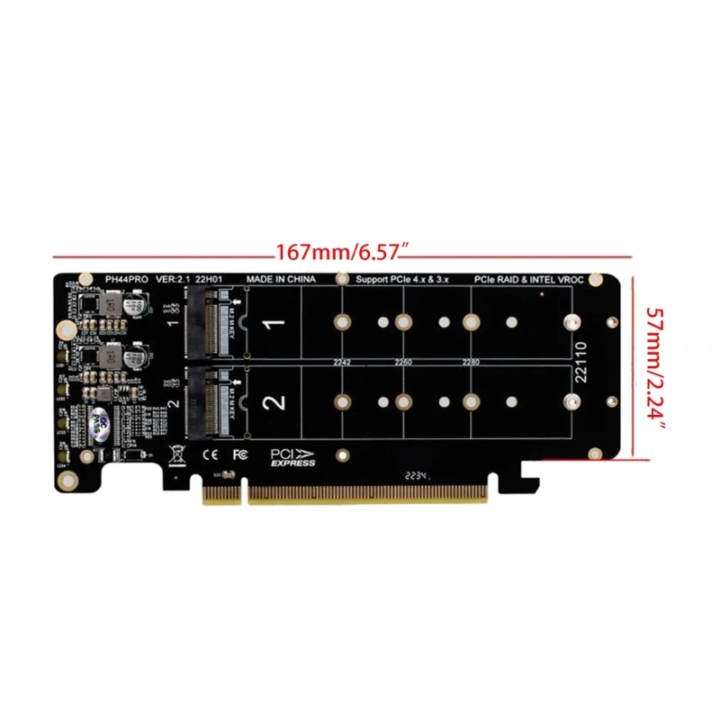 Mini PCIEx16 Для.Твердотельный накопитель NVMEx4 с 2 М-ключами для адаптера расширения RAID для ПК 40JB 5