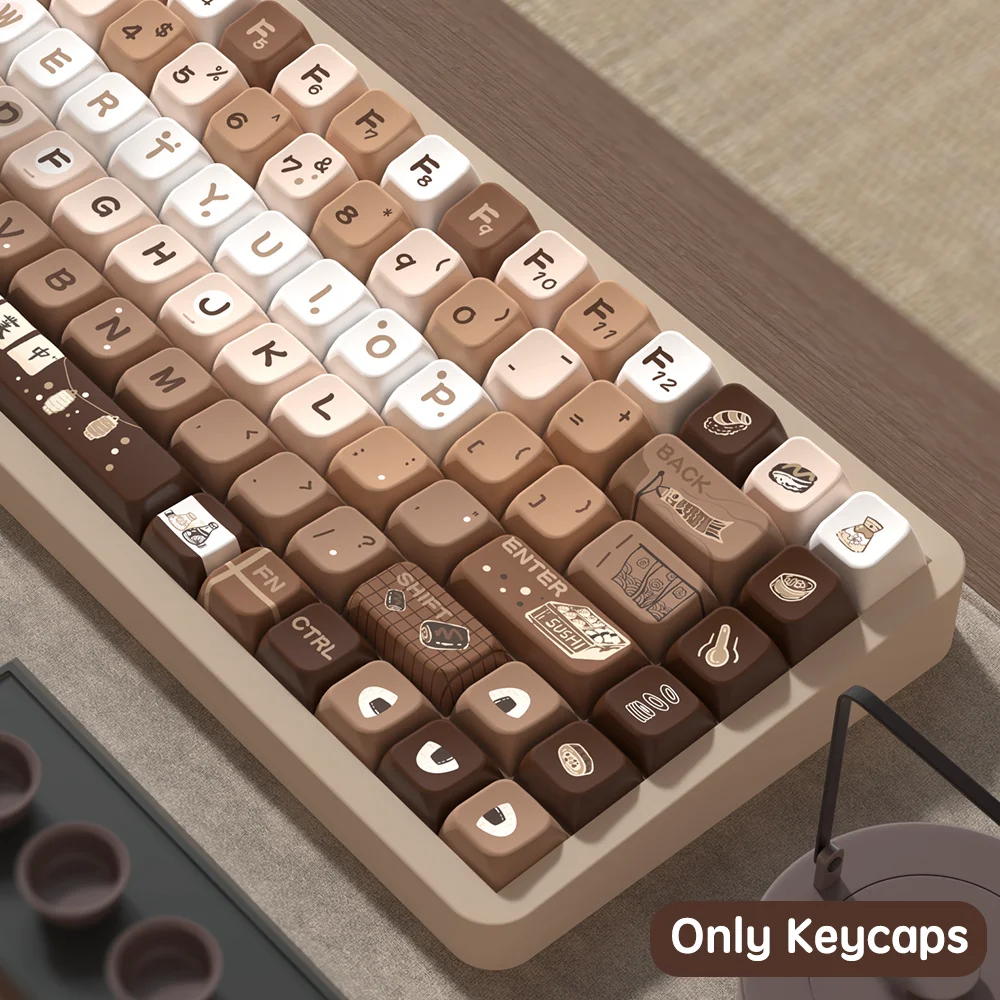158 Клавиш Для Суши и Роллов PBT Keycaps Для Механической Клавиатуры PC Gamer Keyboard Keycaps MDA Низкопрофильные Милые Аниме Keycaps 1