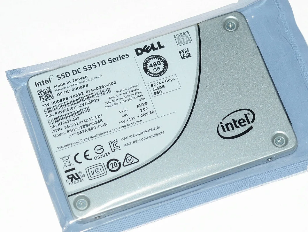 Для Intel DC S3510 SSDSC2BB480G6R Dell 008R8 480 ГБ 2,5 6 Гбит/с MLC SATA SSD 3