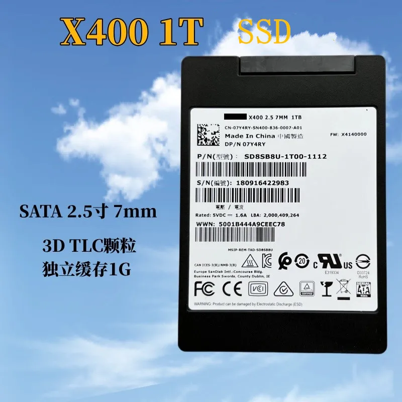 Оригинал для SSD-накопителя Sandisk X400 1T с портом sata3 2,5-дюймовый независимый кэш 1G в гранулах TLC 0