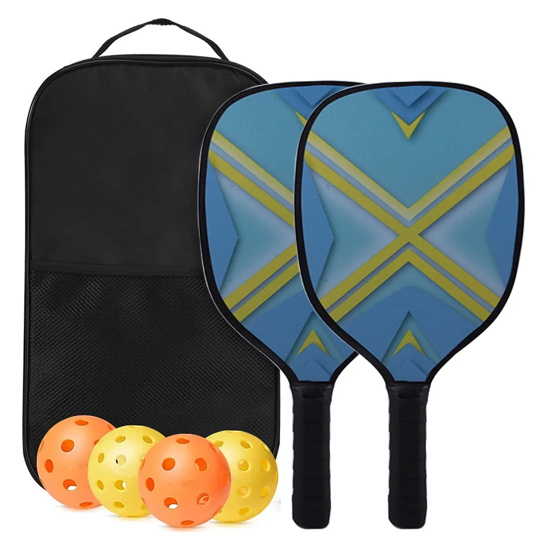 Набор деревянных ракеток для пиклбола - Набор ракеток для начинающих, Fun Racquet Sport Включает деревянные лопатки для пиклбола, 4 пиклбола, 1 сумку для переноски 2