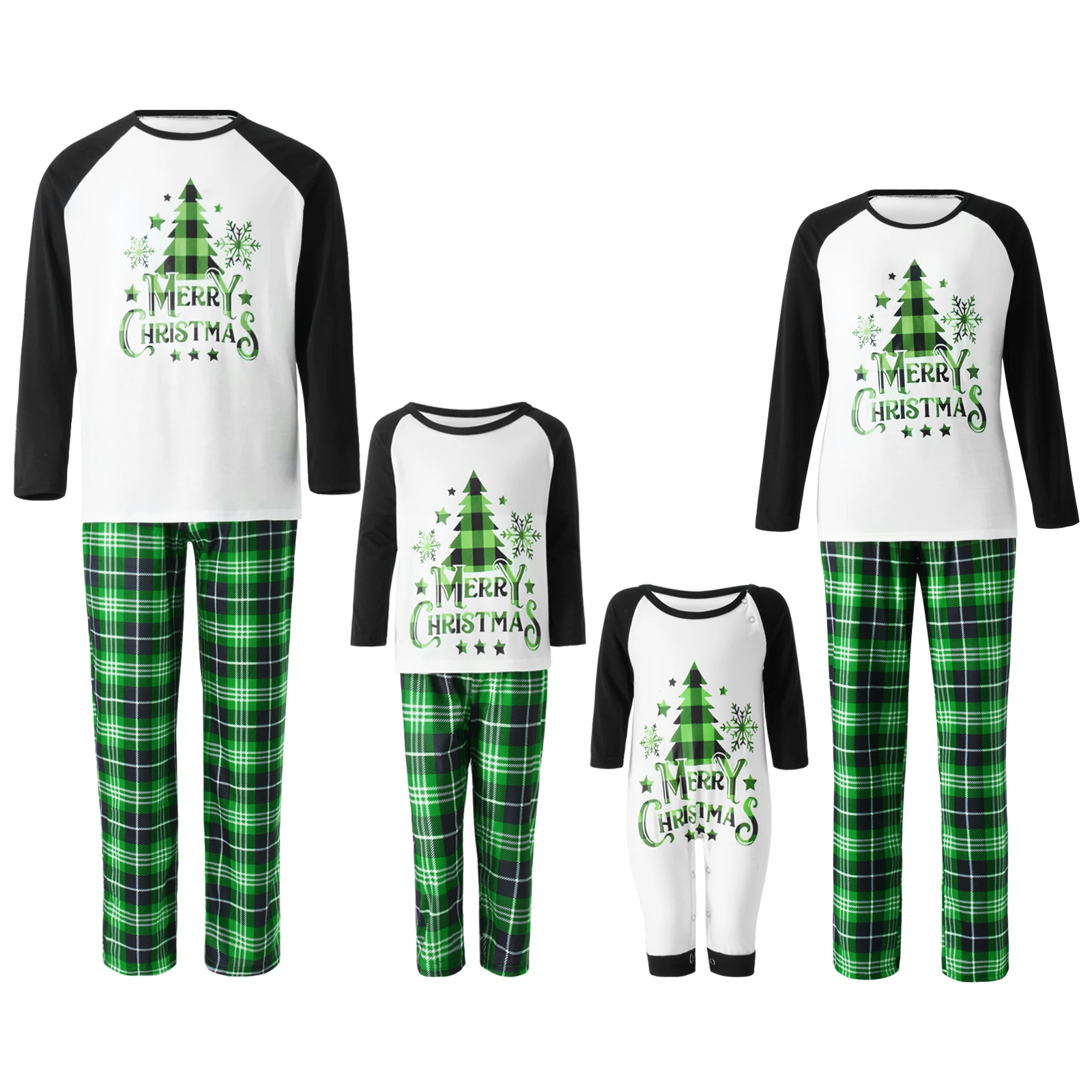 2023 Новый Семейный пижамный комплект с буквенным принтом в виде Рождественской елки, топы с круглым вырезом и длинными рукавами, Клетчатые Длинные брюки для родителей и детей 5