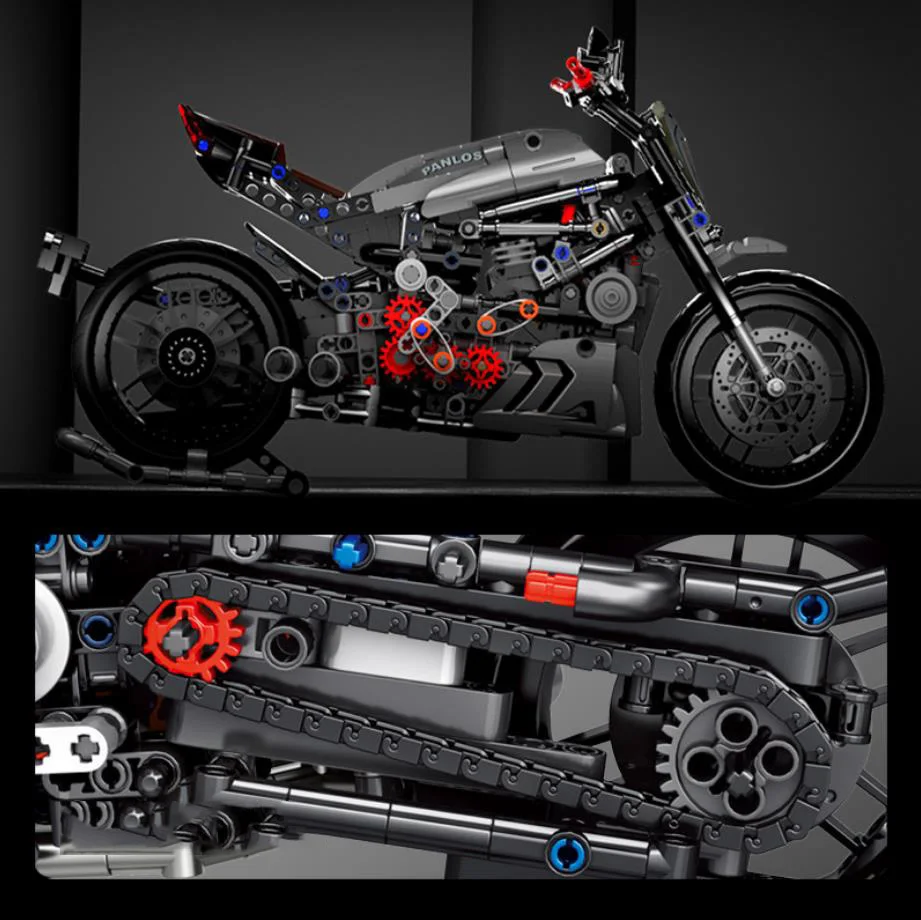 Технический строительный блок мотоцикла Ducatis Diavel Мотор Паровая модель автомобиля Коллекция игрушек из кирпича для мальчиков Подарки 3